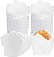 Formy do ciast - Papilotki foremki do mufinek Tulipany białe x 100 - miniaturka - grafika 1