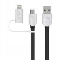 Kable USB - KABEL 2W1 ŁADOWARKA IPHONE LIGHTNING MICRO USB 2.4 - miniaturka - grafika 1