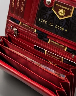 Wielokolorowy, Skórzany Portfel Damski Na Zatrzask Lumarko! - Portfele - miniaturka - grafika 10