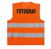 Odzież robocza - kamizelka odblaskowa pomarańczowa z nadrukiem FOTOGRAF roz.M - miniaturka - grafika 1