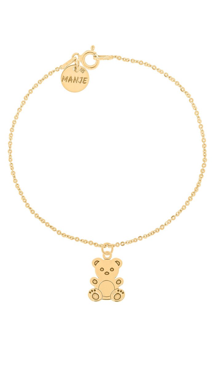 Pozłacana bransoletka z misiem
