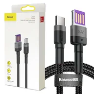 Kable - Baseus kabel Cafule HW QC USB-C Type C 40W 5A 1M Gray Black - miniaturka - grafika 1
