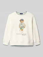 Swetry dla chłopców - Bluza z okrągłym dekoltem i nadrukiem z logo - miniaturka - grafika 1