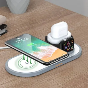 Remax 3w1 ładowarka bezprzewodowa Qi do telefonu / słuchawek AirPods / Apple Watch 38mm biały (RP-W13 white) - Ładowarki do telefonów - miniaturka - grafika 3