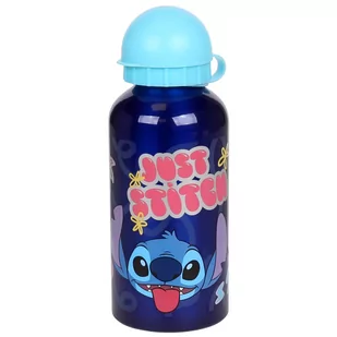 DISNEY Stitch aluminiowa butelka/bidon, niebieska 400ml - Shakery i bidony sportowe - miniaturka - grafika 1