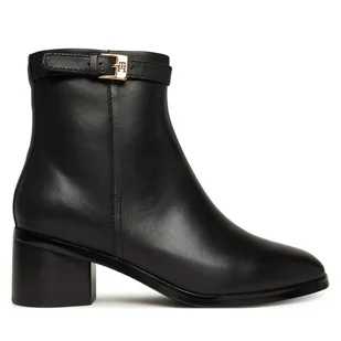 Botki Tommy Hilfiger Th Buckle Riding Mid Heel Bootie FW0FW08859 Czarny - Botki damskie - miniaturka - grafika 1