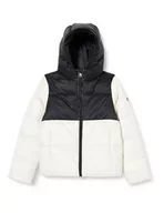 Kurtki i płaszcze dla dziewczynek - Champion Legacy Outdoor G-Light WR Colorblock Hooded Kurtka z kapturem Dziewczyny i Dziewczyny, Off White/Nero, 3-4 lat - miniaturka - grafika 1