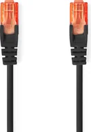 Kable miedziane - Kabel sieciowy CAT6 RJ45 męski RJ45 męski U/UTP 20,0 m Okrągły PVC Czarny Etykieta - miniaturka - grafika 1