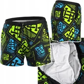 Spodenki męskie - Kąpielówki Plażowe Męskie Extreme Hobby Flash Czarne R. S - miniaturka - grafika 1