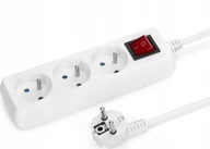 Przedłużacze i rozgałęźniki - Montis Przedłużacz sieciowy 3 gn. 2m z przeł. biały MT118-2 MONTIS - miniaturka - grafika 1