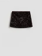 Spódnice - Reserved - Spódnico-szorty z cekinami - mahoniowy - miniaturka - grafika 1