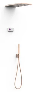 Zestaw TRES Shower Technology Blue Edition 24-K Matowe Różowe złoto 09286308OPM - Baterie podtynkowe - miniaturka - grafika 1