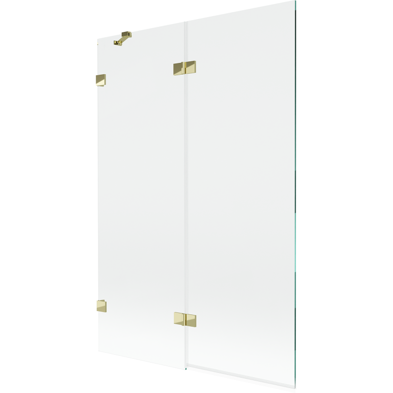 Mexen Lunar parawan nawannowy 2-skrzydłowy lewy 120 x 150 cm, transparent, złoty - 897-120-100-50-00-L
