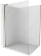 Ścianki i drzwi prysznicowe - Mexen Kioto L ścianka prysznicowa Walk-in 110 x 200 cm, prążki, złota - 800-110-103-50-09 - miniaturka - grafika 1