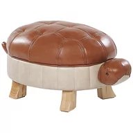 Krzesła - Beliani Pufa zwierzak ekoskóra brązowa TURTLE - miniaturka - grafika 1