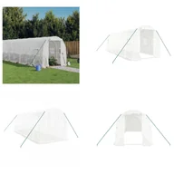 Szklarnie ogrodowe - vidaXL Szklarnia ze stalową ramą biała 12 m² 6x2x2 m - Szklarnia - Szklarnie - Tunel foliowy - Szklarnia wolnostojąca - miniaturka - grafika 1