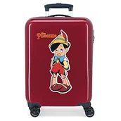 Walizki - Disney Pinocchio walizka kabinowa czerwona 38 x 55 x 20 cm sztywny ABS zamek szyfrowy z boku 34 l 2 kg 4 podwójne koła - miniaturka - grafika 1