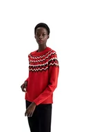 Swetry damskie - DeFacto Sweter normalny krój dla kobiet - sweter z golfem na topy damski (czerwony, XS), czerwony, XS - miniaturka - grafika 1