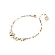 Bransoletki - Bransoletka regulowana serca i nieskończoność, srebro 925 w złotym pokryciu - miniaturka - grafika 1