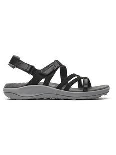 Merrell Skórzane sandały "Harbor Backstrap" w kolorze czarno-szarym - Sandały damskie - miniaturka - grafika 1