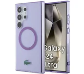 Etui i futerały do telefonów - Lacoste LCHMS24LULOU Hardcase Transparent MagSafe do Samsung Galaxy S24 Ultra Purpurowy - miniaturka - grafika 1