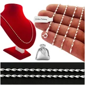 Łańcuszki - Łańcuszek Damski Srebrny Pr. 925 40Cm Włoski Lśniący Naszyjnik Dla Wnuczki - miniaturka - grafika 1