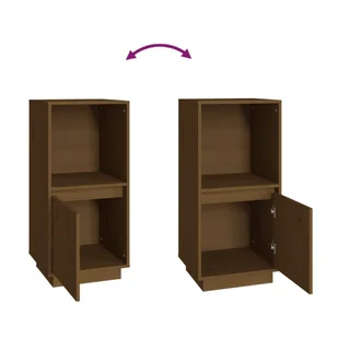 Lumarko Szafka, miodowy brąz, 38x35x80 cm, lite drewno sosnowe - Szafki do salonu - miniaturka - grafika 7