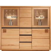 Kredensy - Kredens II Drewniany z Buku Olejowanego WZ-0159-5402 WZ-0159 Buk G+K Meble Buk Olejowany, Czarny - miniaturka - grafika 1