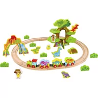 Tory, garaże, parkingi - TOOKY TOY Drewniana Magnetyczna Kolejka Dinozaury + Figurki - miniaturka - grafika 1