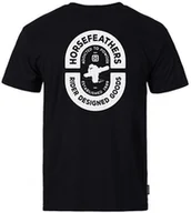 Koszulki męskie - t-shirt HORSEFEATHERS POWDER BADGE II T-SHIRT Black - miniaturka - grafika 1