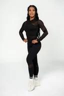 Koszulki i topy damskie - Koszulka damska Nebbia Intense Women's Mesh Long Sleeve Top Sheer 847 Gold L - miniaturka - grafika 1