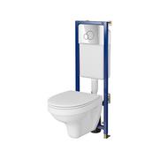 Stelaże i zestawy podtynkowe do WC - Cersanit Tech Line Set B596 Zestaw Toaleta WC + deska wolnoopadająca + stelaż podtynkowy WC + przycisk spłukujący WC S701-624 - miniaturka - grafika 1