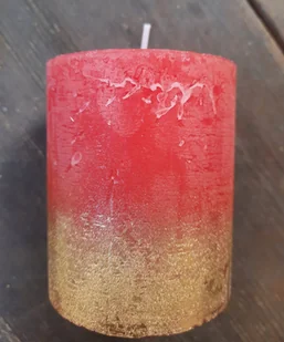 Świeca walec rustico czerwonozłota 68 x 80 mm Geis - Świece - miniaturka - grafika 1