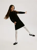 Sukienki i spódniczki dla dziewczynek - Reserved - Welurowa sukienka z kokardą - czarny - miniaturka - grafika 1