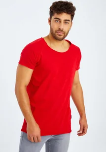 Leif Nelson T-shirt męski z okrągłym dekoltem LN-6340, czerwony / XL - Koszulki męskie - miniaturka - grafika 1