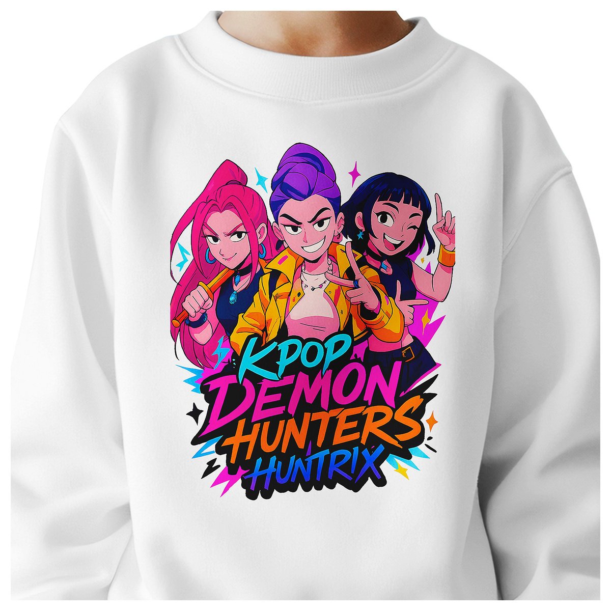 BLUZA DZIECIĘCA KPOP DEMON HUNTERS HUNTRIX 104 BAWEŁNIANA JAKOŚĆ
