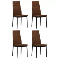 Krzesła - vidaXL Krzesła jadalniane obite tkaniną, 4 szt., brązowe - miniaturka - grafika 1