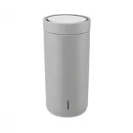 Kubki termiczne - Stelton Kubek termiczny To-Go Click 400 ml matowy jasnoszary z podwójnej stali 685-13 - miniaturka - grafika 1