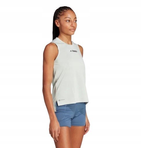 ADIDAS TERREX SPORTOWY TOP BEZ RĘKAWÓW Z LOGO ZIELONY XS I1B