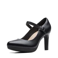 Czółenka - Clarks Damskie czółenka Ambyr Shine, czarny - czarna skóra - 5 - miniaturka - grafika 1