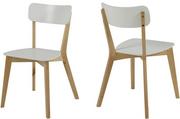 Krzesła - Actona Trendy Krzesło do jadalni biało-Brązowe 0000052881 - miniaturka - grafika 1