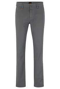 BOSS Męskie spodnie Schino-Slim-O Slim-Fit Twill, z bawełny streczowej z nadrukiem, ciemnoszary, 38W / 30L - Spodenki męskie - miniaturka - grafika 1