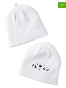 vertbaudet Czapki beanie (2 szt.) w kolorze białym - Czapeczki dla niemowląt - miniaturka - grafika 1