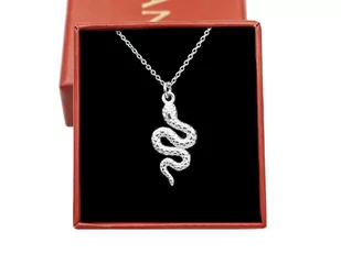 Srebrny naszyjnik wąż żmija + pudełko - Naszyjniki - miniaturka - grafika 1
