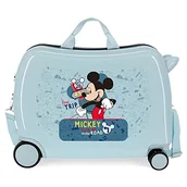 Walizki - Disney Mickey Road Trip Walizka dziecięca Niebieski 50x39x20 cms Twarde ABS Zapięcie szyfrowy z boku 34L 1,8 kg 4 koła Bagaż ręczny, niebieski, Maleta Infantil, walizka dziecięca - miniaturka - grafika 1