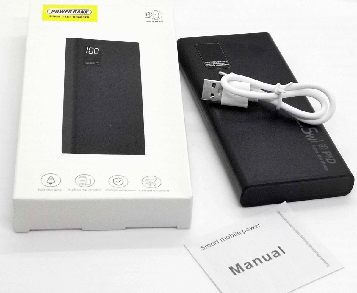 Powerbank P1D 22.5W Super Fast Charge 10 000 mAh Monitor Energii CZARNY