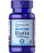 Nutrikosmetyki - Puritan's Pride Biotyna 7500 mcg - 50 tabletek - miniaturka - grafika 1