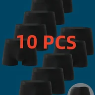 Inne - TEMU 10 Sztuk Męskich, Oddychających Bokserków - Średnie Wzniesienie, Komfortowa Dopasowanie, Mieszanka Poliestru I Spandyksu, Z Detalem Z Siateczki, - miniaturka - grafika 1