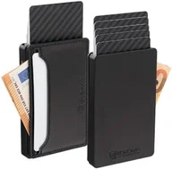 Etui na dokumenty i karty - Aluminiowe etui na karty + etui skórzane z magsafe (czarny) - miniaturka - grafika 1
