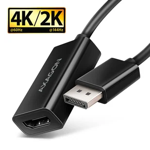 Axagon RVD-HI20N adapter kablowy 0,15 m DisplayPort HDMI Czarny - Adaptery i przejściówki - miniaturka - grafika 1